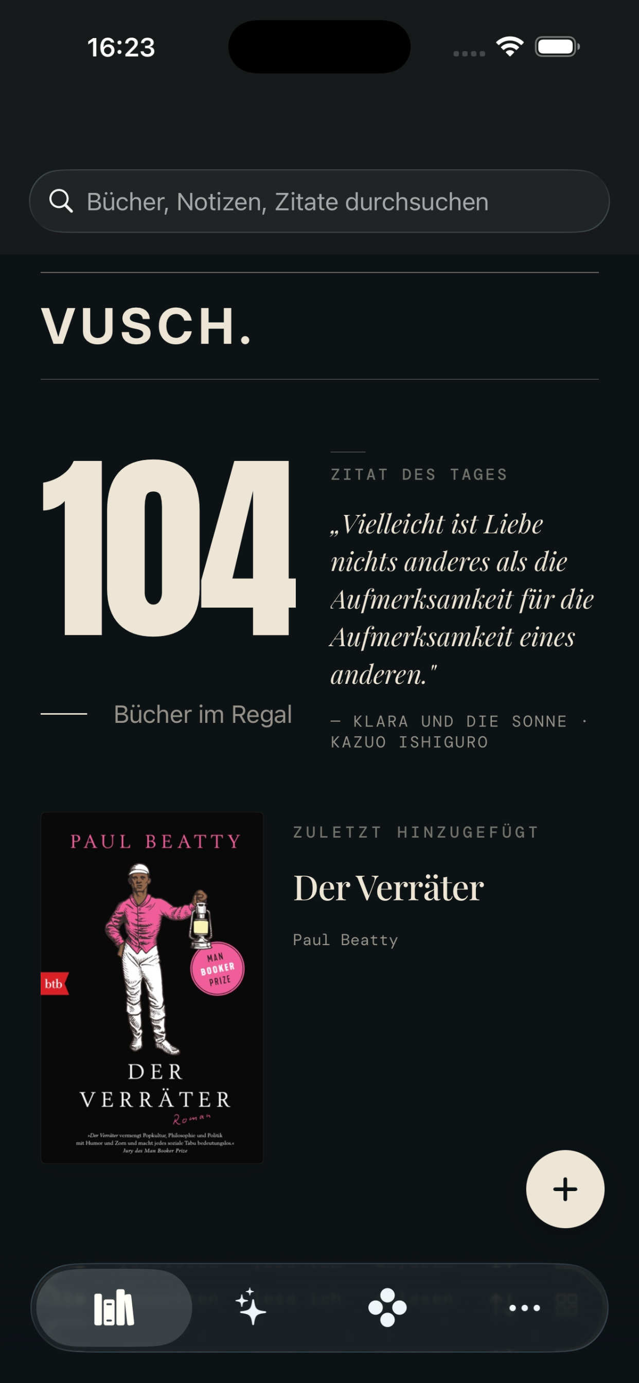 Vusch Library — die ruhige Bibliothek auf dem iPhone